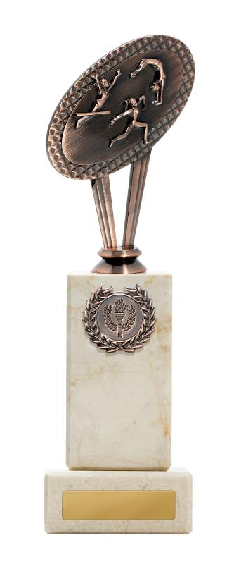 S24-14112 Metal Female Gymnastics Theme on Column 25cm