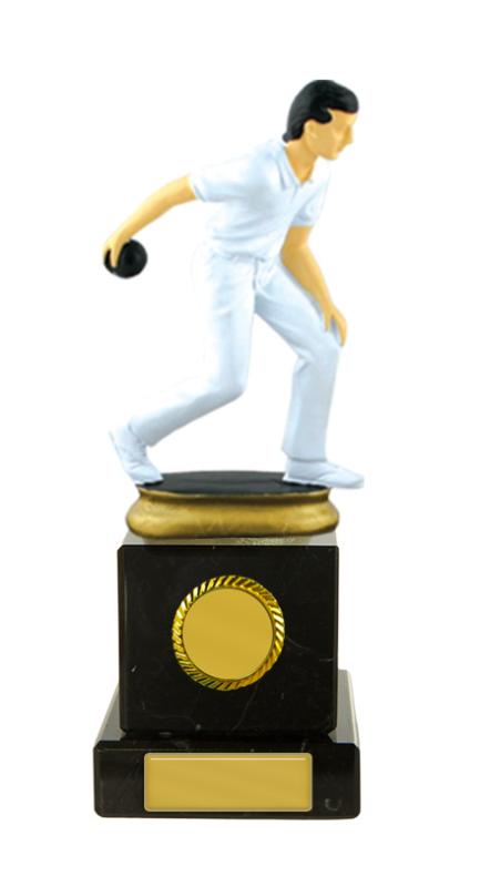 S24-15102 Lawn Bowls Figure on Column 18.5cm