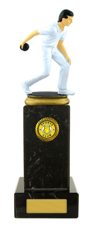 S24-15104 Lawn Bowls Figure on Column 24.5cm