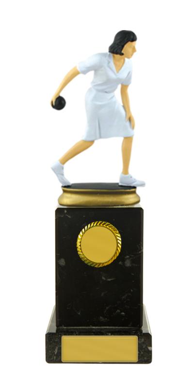 S24-15107 Lawn Bowls Figure on Column 21cm