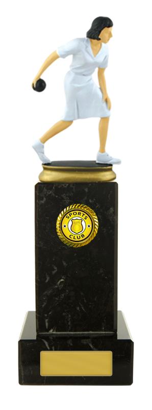 S24-15108 Lawn Bowls Figure on Column 24.5cm
