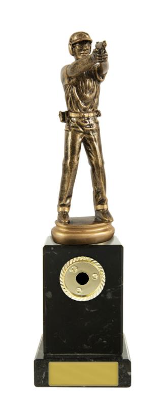 S24-16607 Pistol Shooter M. on Column 24cm