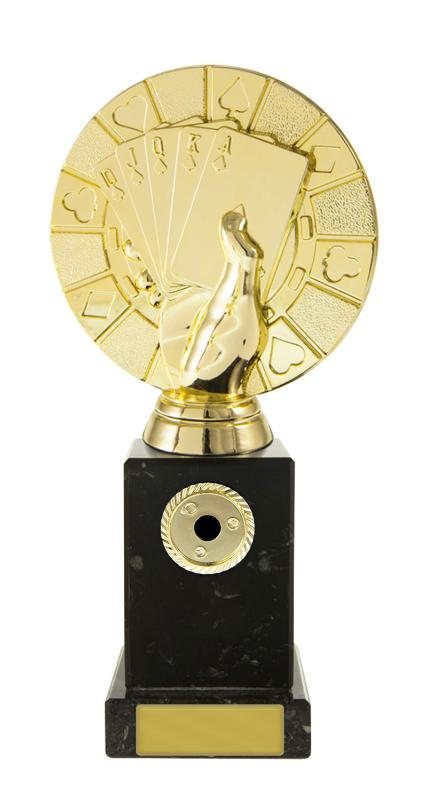 S24-16707 Poker Hand on Column 18.8cm