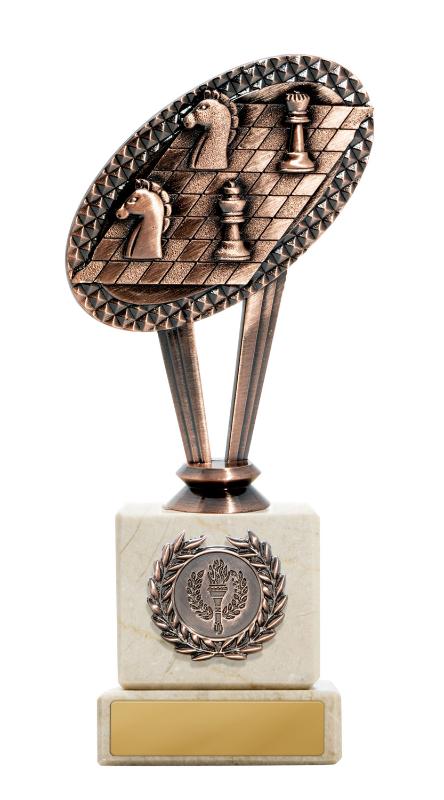 S24-16810 Metal Chess Theme on Column 20cm