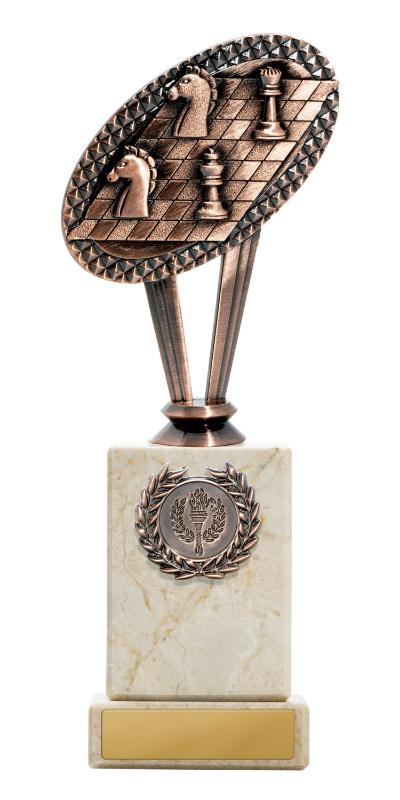 S24-16811 Metal Chess Theme on Column 22.5cm