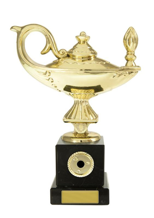 S24-17110 Lamp of Knowledge on Column 18cm