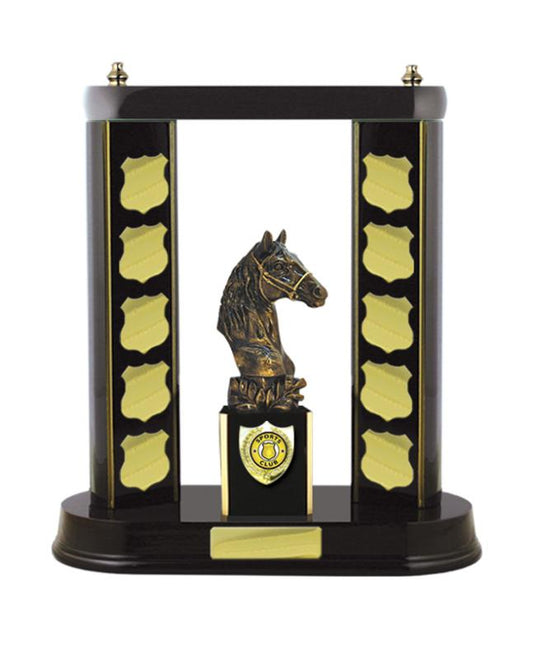 S24-7602DK Timber Buildup Horses 31.3cm