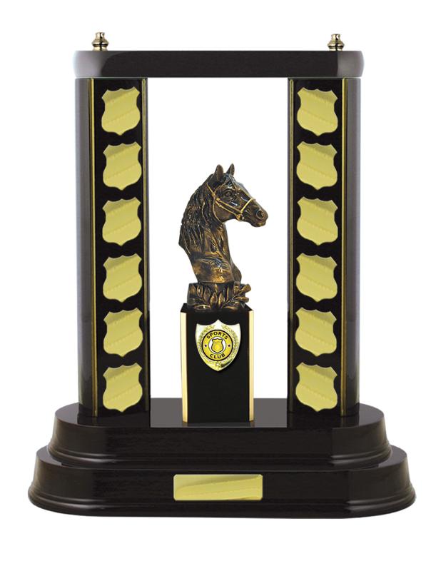 S24-7603DK Timber Buildup Horses 36.8cm