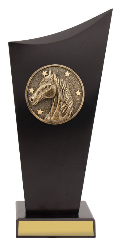 SK535B Horse Black Timber Spartan Crest 24.5cm