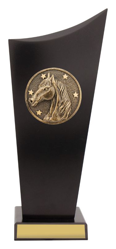 SK535C Horse Black Timber Spartan Crest 27cm