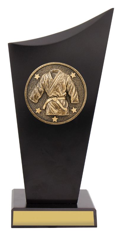 SK545A Martial Arts Black Timber Spartan Crest 22cm