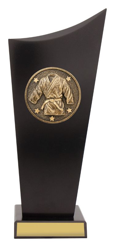 SK545C Martial Arts Black Timber Spartan Crest 27cm