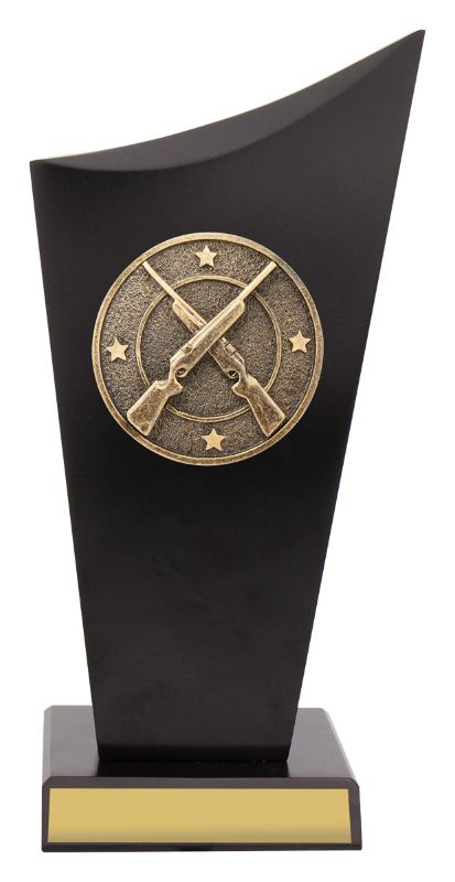 SK554A Rifle Shooting Black Timber Spartan Crest 22cm