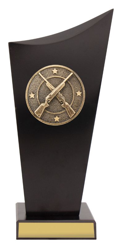 SK554B Rifle Shooting Black Timber Spartan Crest 24.5cm