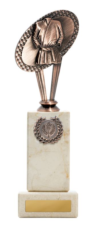 W22-10113 Metal Martial Arts Theme on Column 25cm
