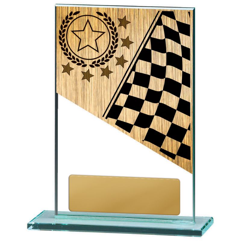 W22-10225 Motorsports Theme on Glass 15cm