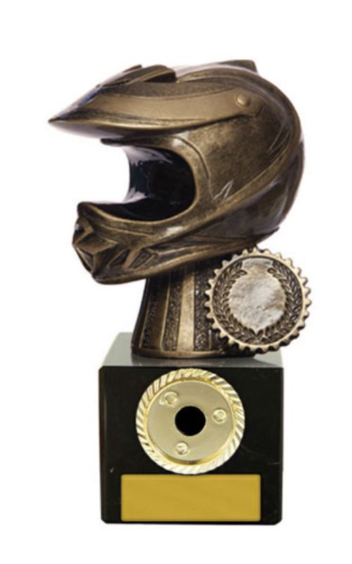 W22-10318 Moto-X Helmet on Column 14cm