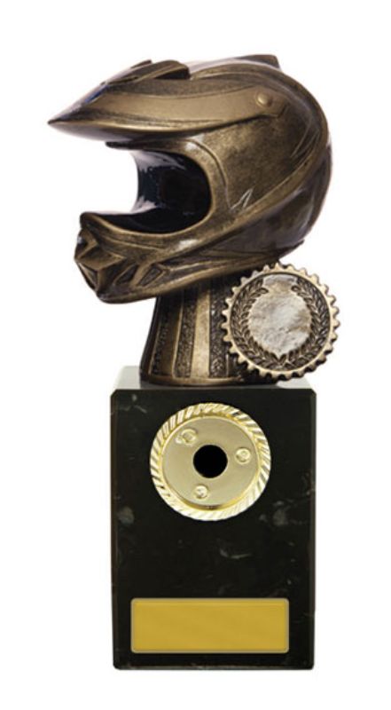 W22-10319 Moto-X Helmet on Column 16.5cm