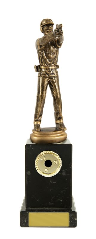 W22-10724 Pistol Shooter M. on Column 24cm