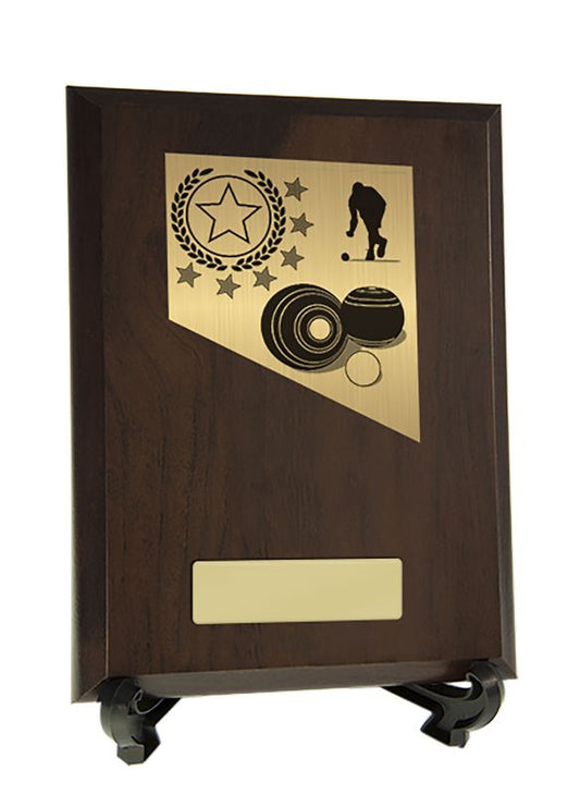W22-11030 Plaque with Lawn Bowls Trim 20cm