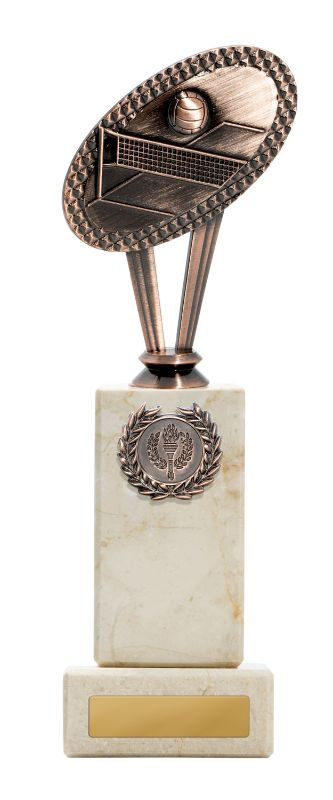 W22-11117 Metal Volleyball Theme on Column 25cm