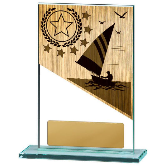 W22-11221 Sailing Theme on Glass 15cm