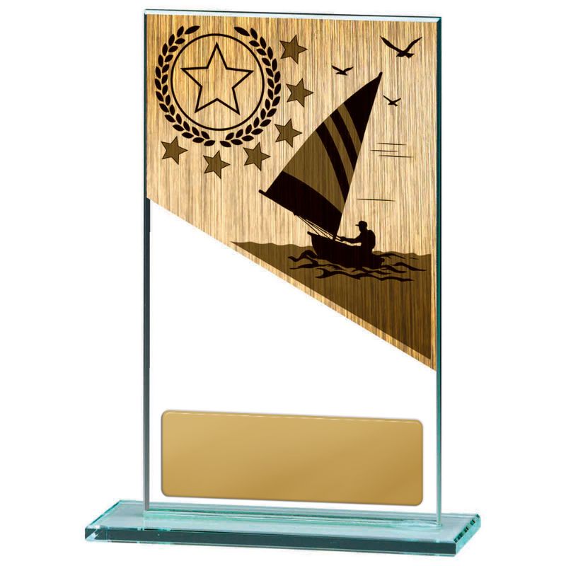 W22-11222 Sailing Theme on Glass 17cm