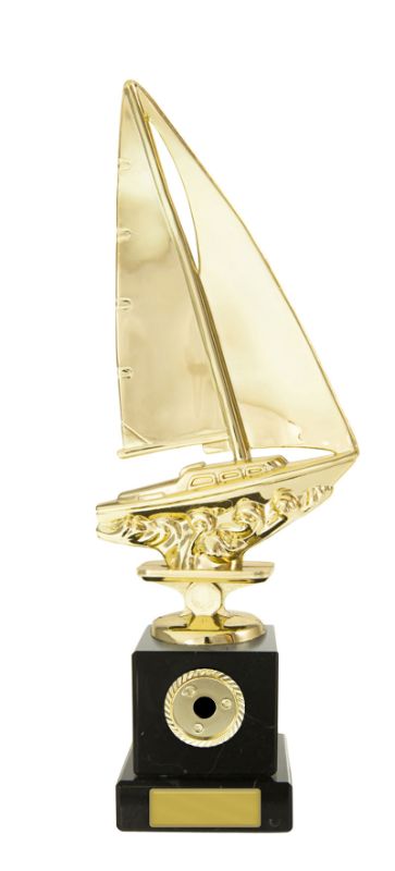 W22-11302 Sailboat on Column 22cm