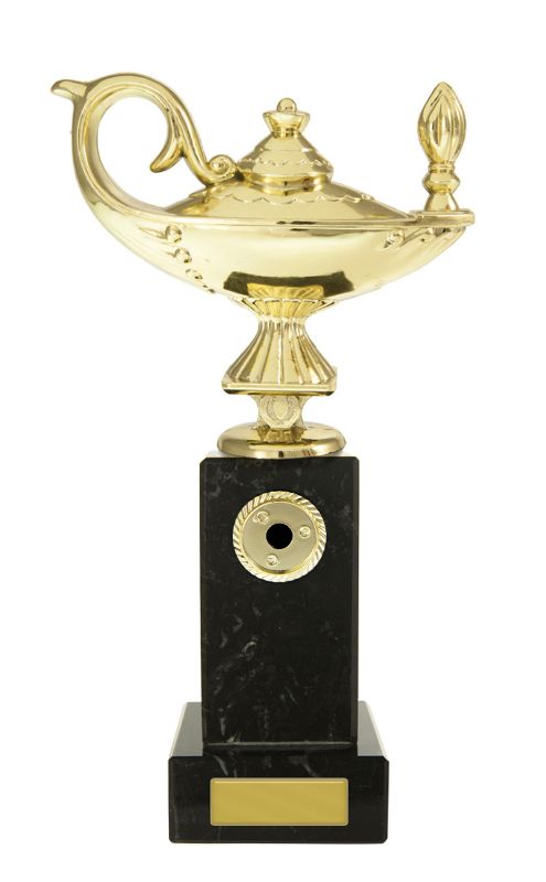 W22-6621 Lamp of Knowledge on Column 24cm