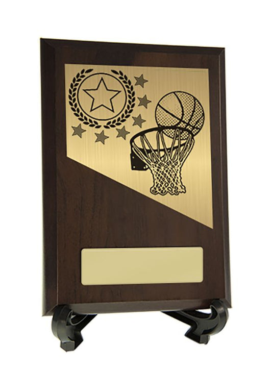 W22-8018 Plaque with Basketball Trim 15.5cm