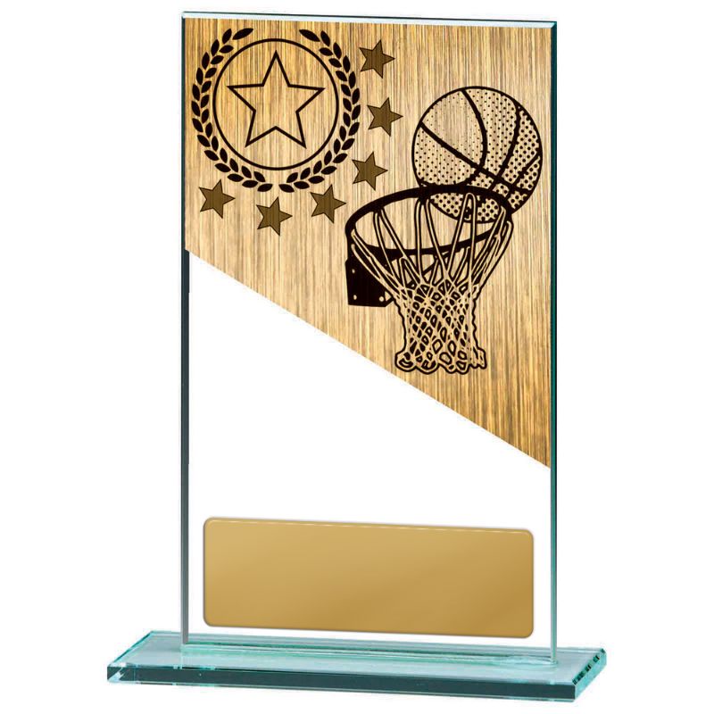 W22-8023 Basketball Theme on Glass 17cm