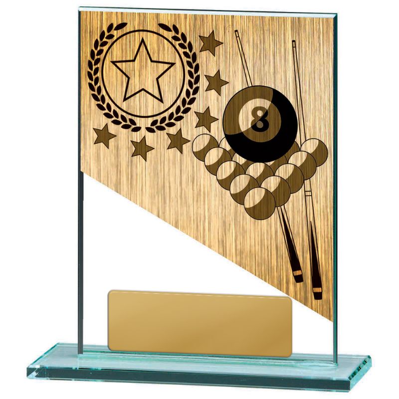 W22-8224 Billiards Theme on Glass 13cm