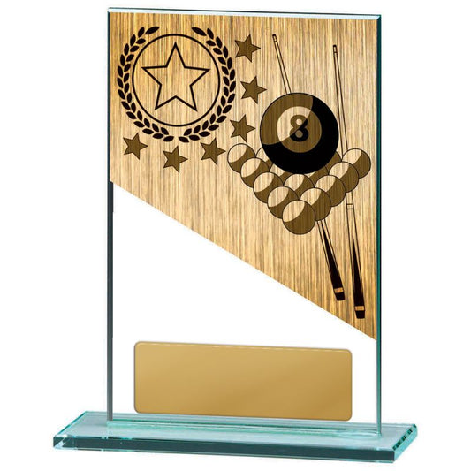 W22-8225 Billiards Theme on Glass 15cm