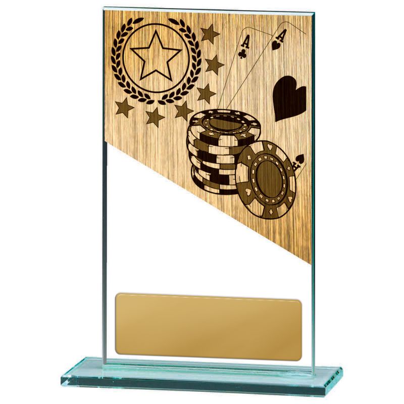 W22-8325 Poker Theme on Glass 17cm