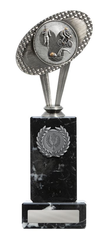 W22-8613 Metal Triathlon Theme on Column 25cm