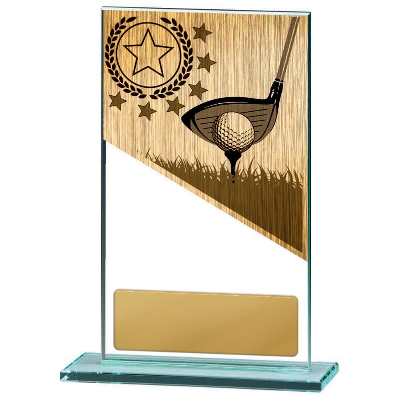 W22-8906 Golf Theme on Glass 17cm