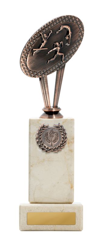 W22-9321 Metal Female Gymnastics Theme on Column 25cm
