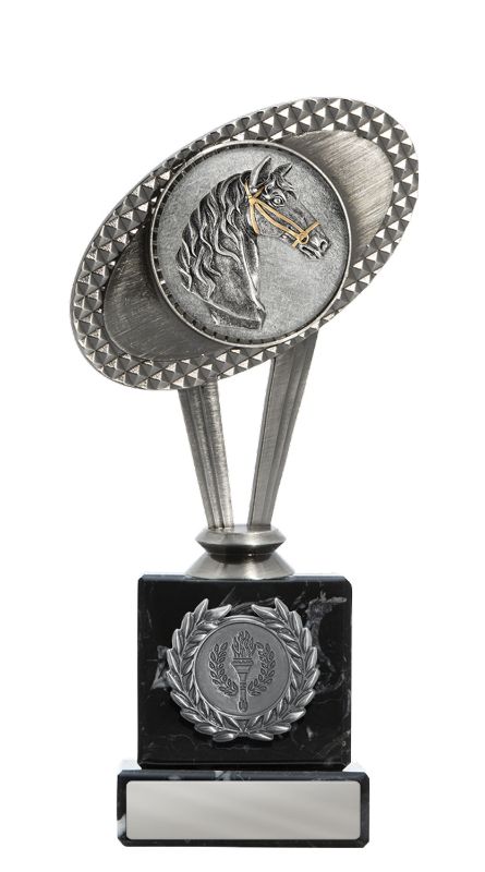 W22-9702 Metal Horses Theme on Column 20cm