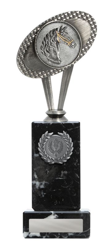 W22-9704 Metal Horses Theme on Column 25cm
