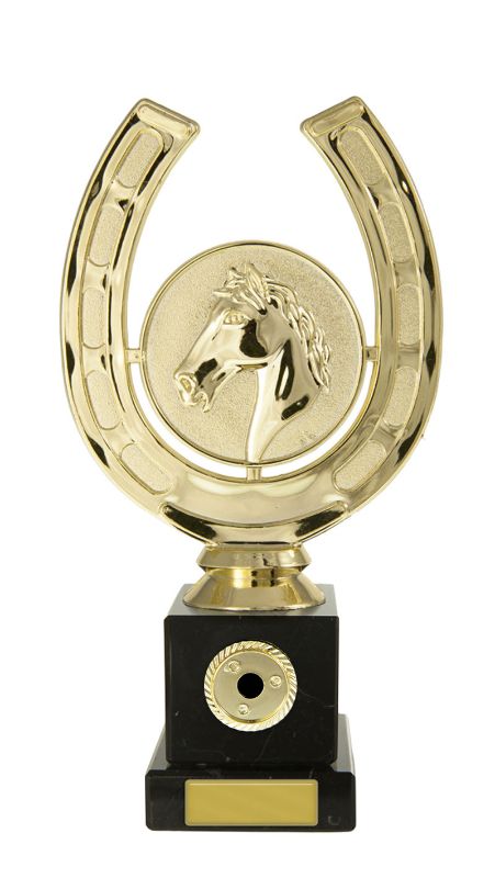 W22-9717 Horseshoe & Head on Column 21cm