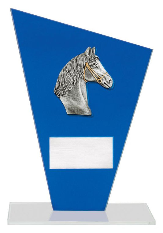 WF335A Cobalt Glass Horse 17cm