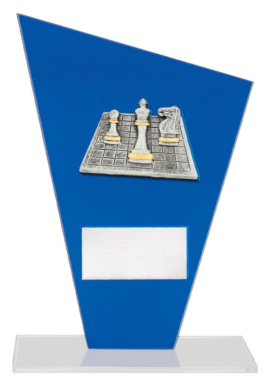 WF378C Cobalt Glass Chess 21cm