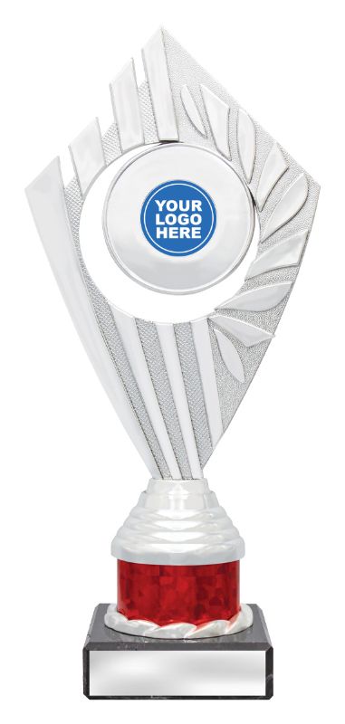 X3084 Flyer Trophies Silver / Red 23cm