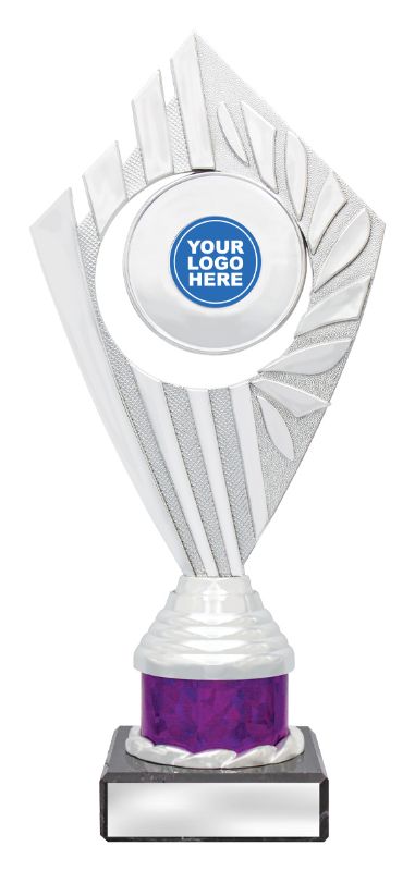 X3094 Flyer Trophies Silver / Purple 23cm