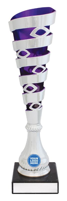 X3564 Silver / Purple Mega Spiral Cup 39cm