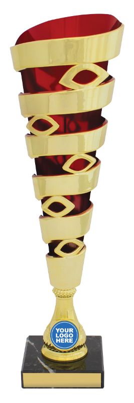 X3565 Gold / Red Mega Spiral Cup 33cm