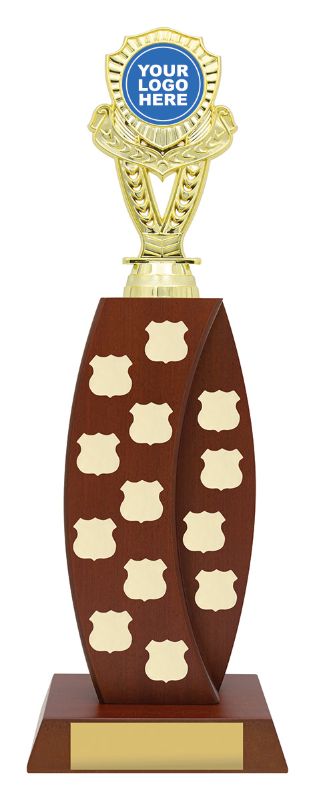 X3867 Curved Timber with Logo 45.5cm