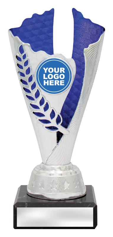 X4149 Achievement Spirit Cups - Silver / Blue 17.5cm
