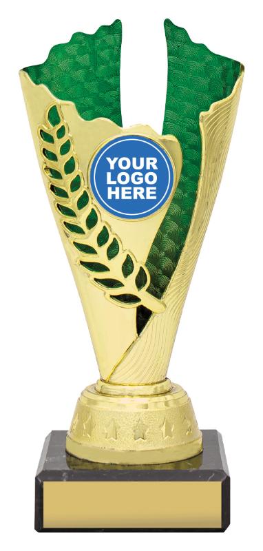 X4154 Achievement Spirit Cups - Gold / Green 17.5cm