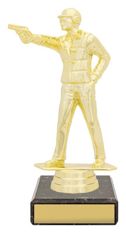 YB8067 Pistol Shooting Figure Trophy 16cm